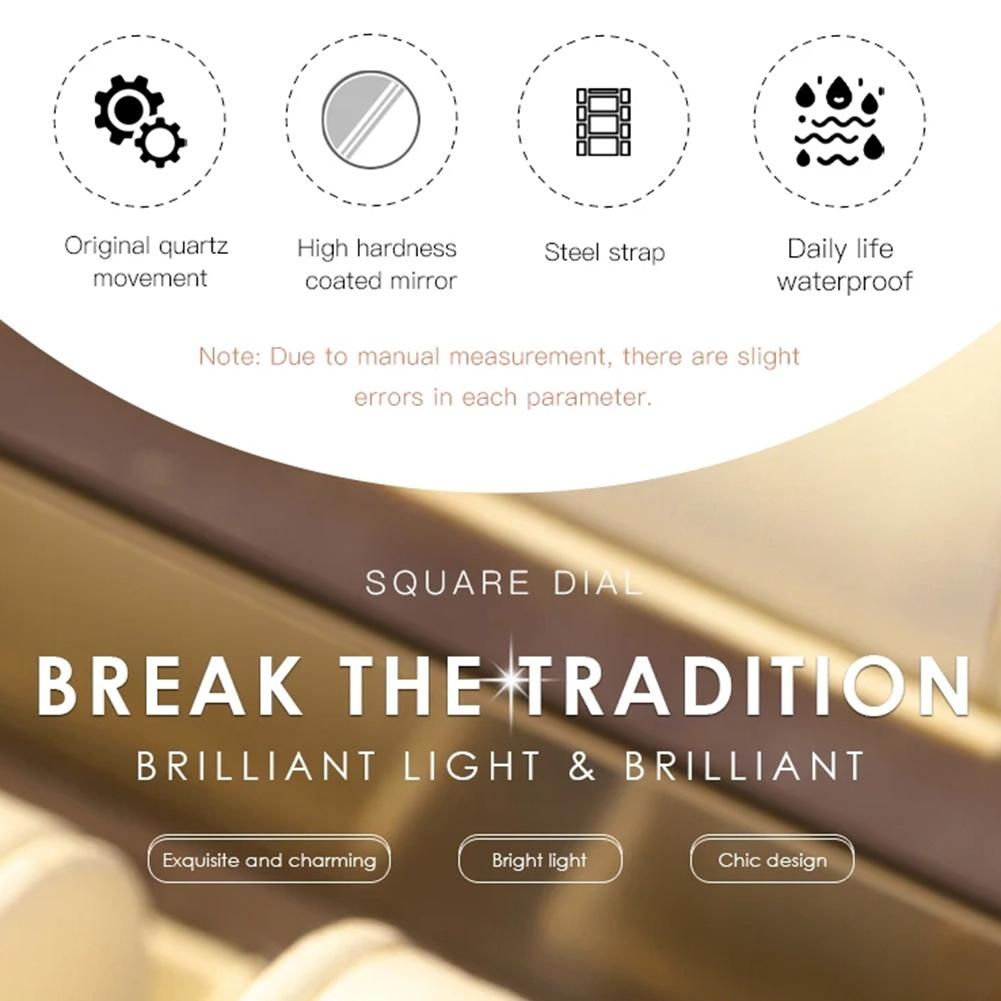 Voll Diamant Quarz Uhr für Damen Mode Quadratisches Zifferblatt mit römischen Ziffern Luxuriös Elegante Damen Kleider Armbanduhr