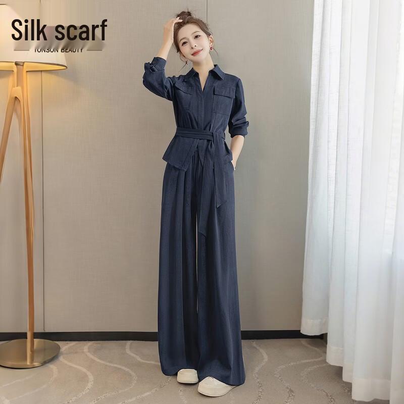 Women s Lapel Long Sleeve Business Two-Piece Set M