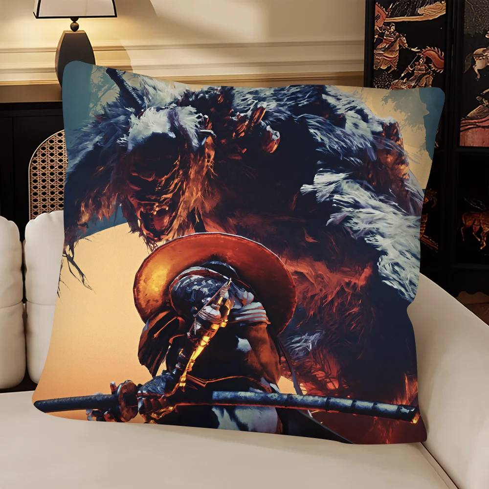 Game SSekiro Shadows Die Twice Pillow Case Fashion Square Pillowcase Bedroom Sofa Room Ins Decoration Leisure