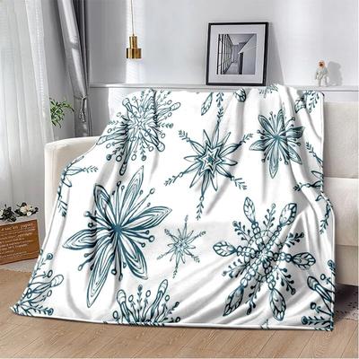 Snowflake Christmas Soft Film Plush Sofa Bed Throwing Cartoon Blankets Modern Flannel Blanket Cover Gedruckt Bettdecke Geschenk