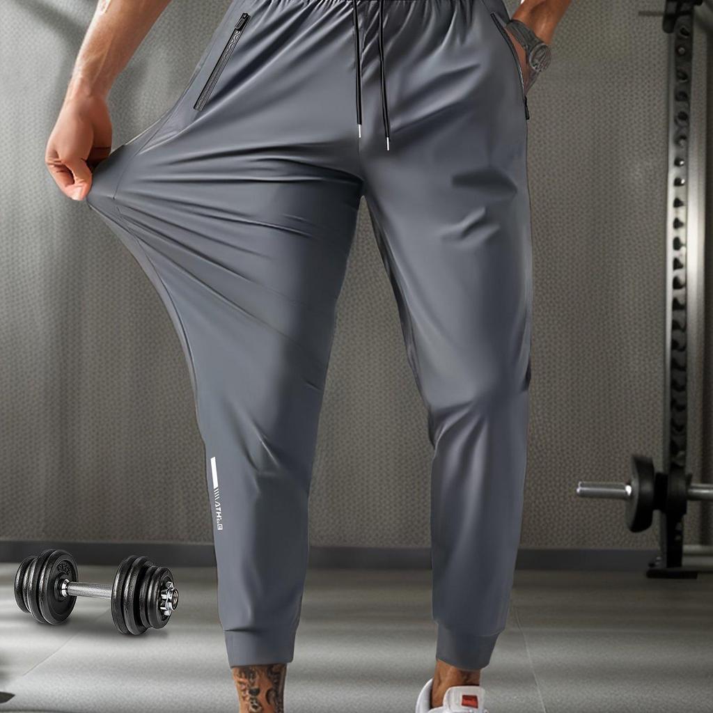 Oddychające Spodnie Dresowe Męskie Plus Size Casualowe dla Mężczyzn Spodnie do Treningu Szybkoschnące Proste Elastyczny Pas Koreański Klasyczny Sportowe