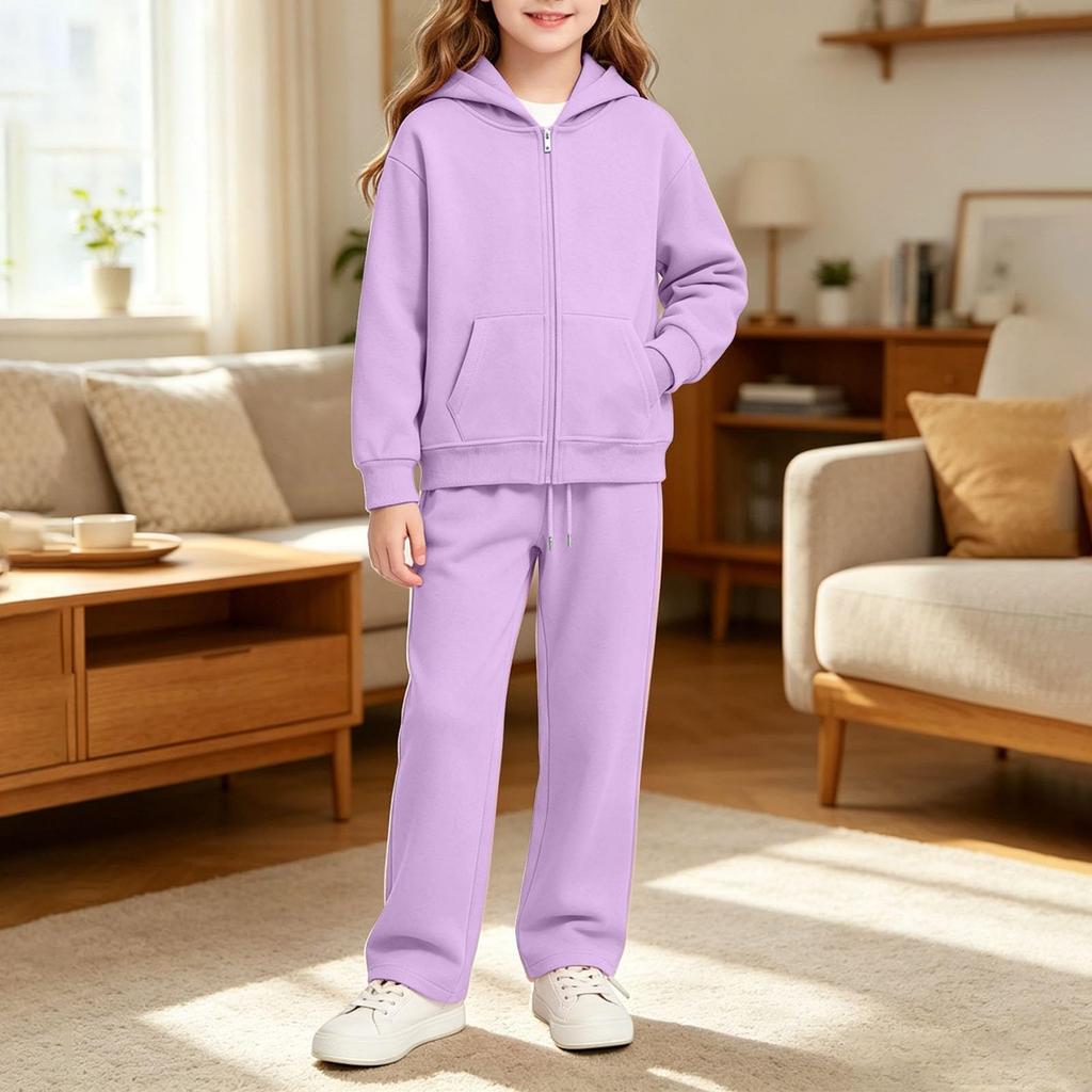 Youth Boys Girls Hooded Sweatshirt and Pants Set - Kids Sports Track Suit for Wear