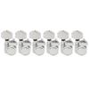 Musiclily Pro 6-Piece Locking Tuning Pegs with 2-Pin 18:1 Gear Ratio and Hex Buttons for Fender Strat, Telecaster, and Electric Guitars, Chrome
