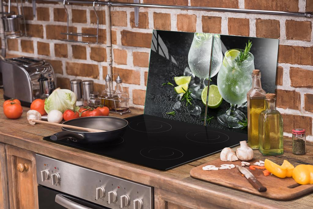 Glass protective plate for the stove 2x45x52 Fruit