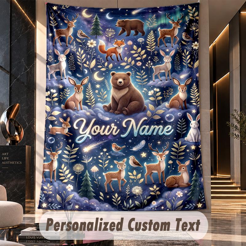 Forest Nature (95) Theme Custom Tapestry Personalized Custom Name Text Wall Hanging Tapestry Home Decor Background Cloth
