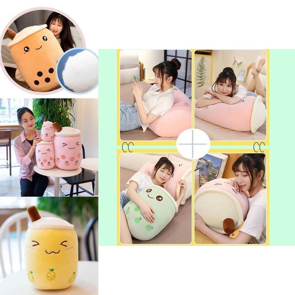 Entzückendes Bubble Tea Boba Tasse Plüschkissen für kuschelige Weichheit in 4 Größen