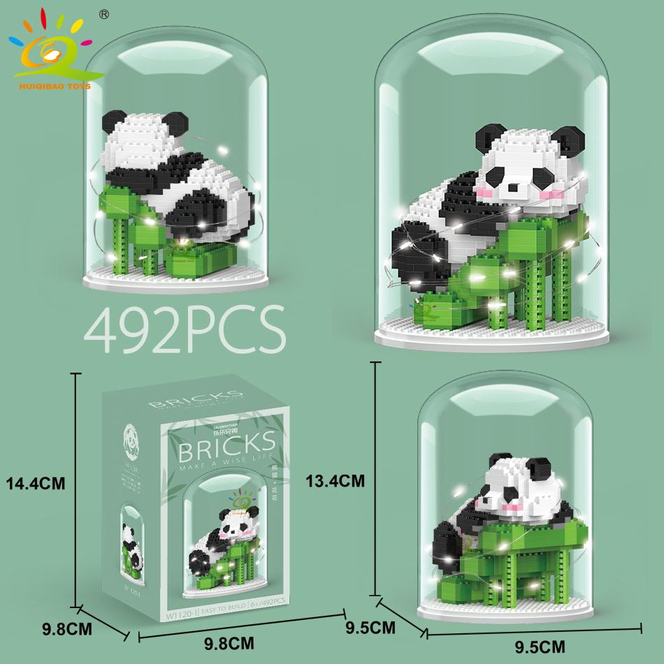 Mini Cute Panda Micro Building Blocks 3D Diamond Model Animals Bricks DIY City Construction Toys for Children Kids Gift