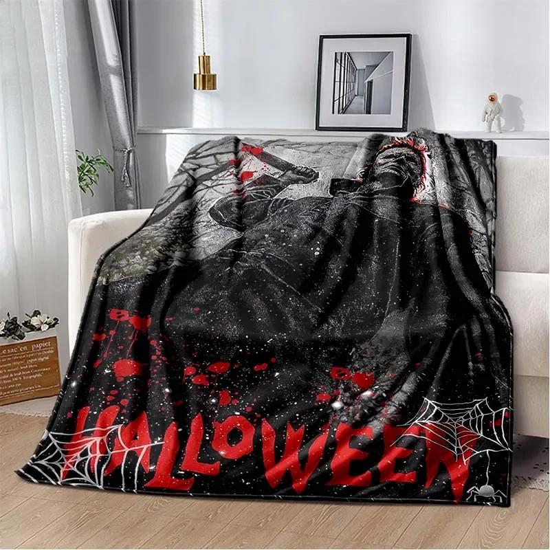 Horror movie character M-Michael Myers Halloween Home Bed Blanket Comfortable Portable Bedroom Sofa Picnic Blanket Gift