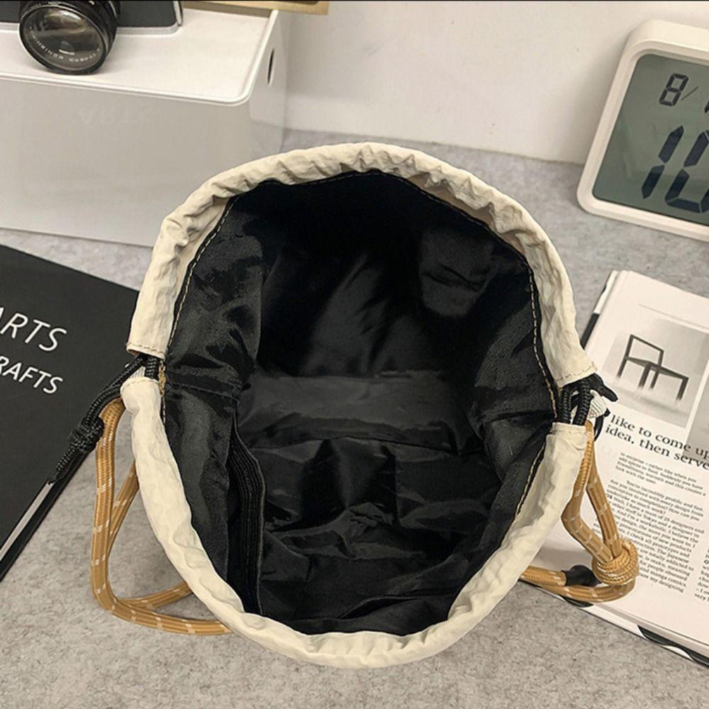 Sports Nylon Shoulder Bag Solid Color Mobile Phone Pack Waterproof Drawstring Crossbody Bag Daily