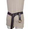 Medieval Ladies Hiking Folds Skirt Double Ring Keychain Halloween Pu Belt Cosplay Bracer