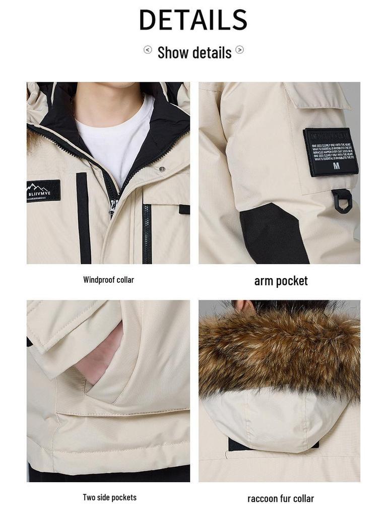Unisex Winter 2025 Parka: Trendy, Thick, Warm Workwear Ski Jacket for Couples