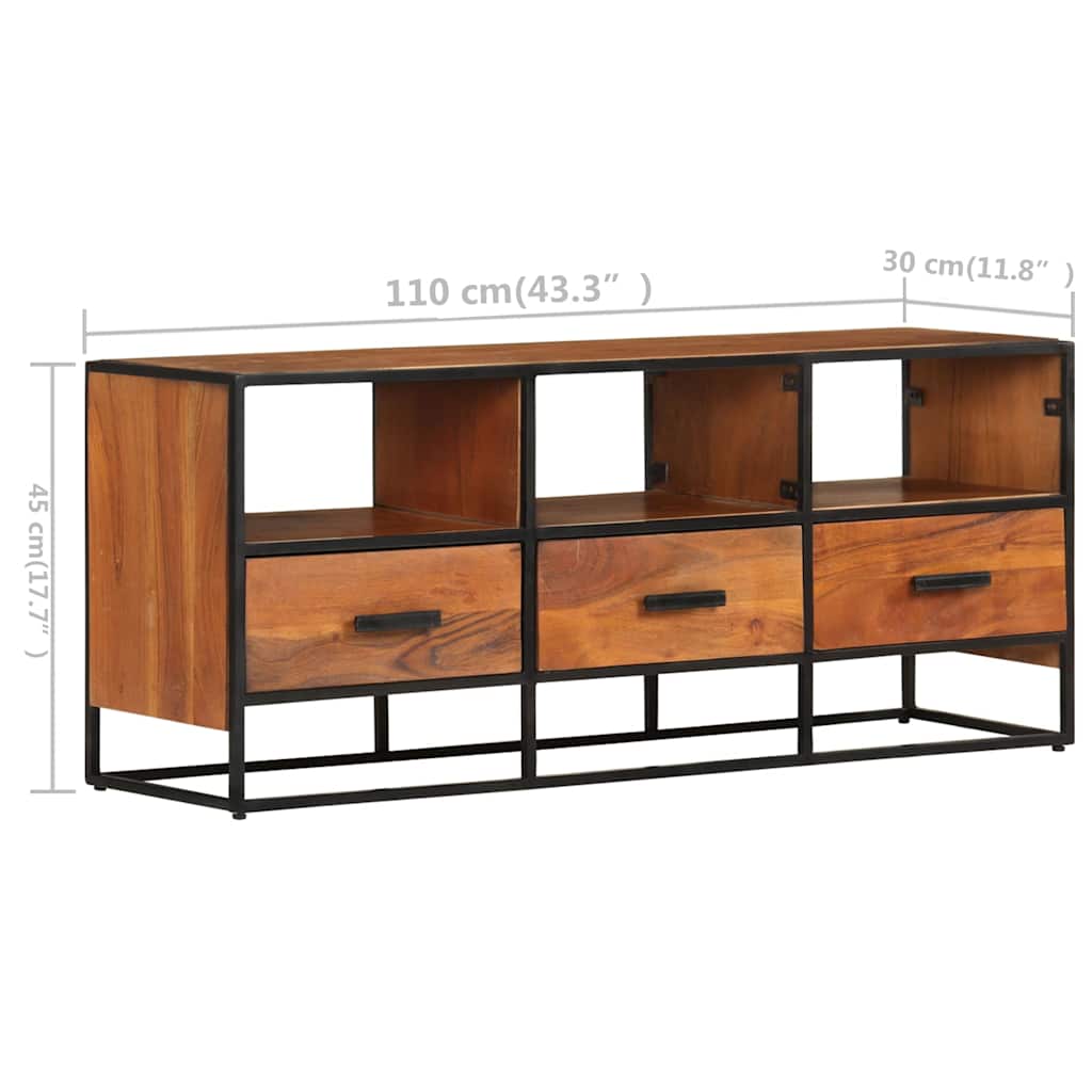 TV Cabinet 110 X 30 X 45 Cm Solid Acacia Wood