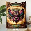 Bohemian Owl Pattern Flannel Printed Blanket Suitable for All Seasons Suitable for Living Room Office Sofa and Travel