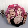 Parapluie Personnalisé Nom K-KPop Chasseurs de Démons Imprimé - Ouverture/Fermeture Automatique, Structure à Huit Côtes Durable, Parapluie Pliant Automatique