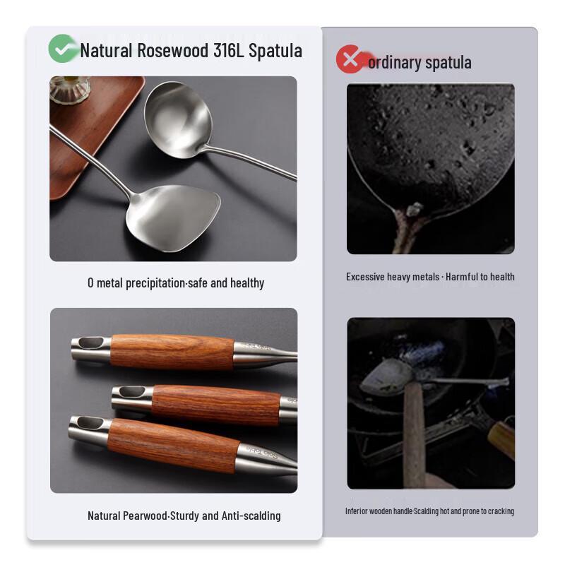 Suratime Montmartre 316L Stainless Steel 7-Piece Kitchen Utensil Set