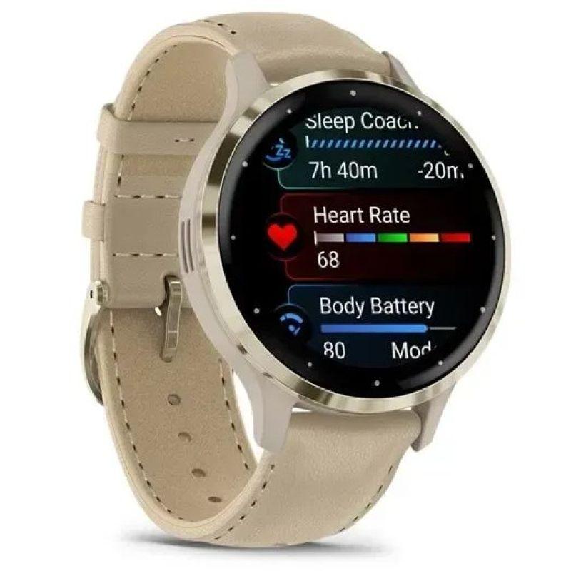Garmin Venu 3s smartwatch 1.2 inch AMOLED French Gray/Softgold