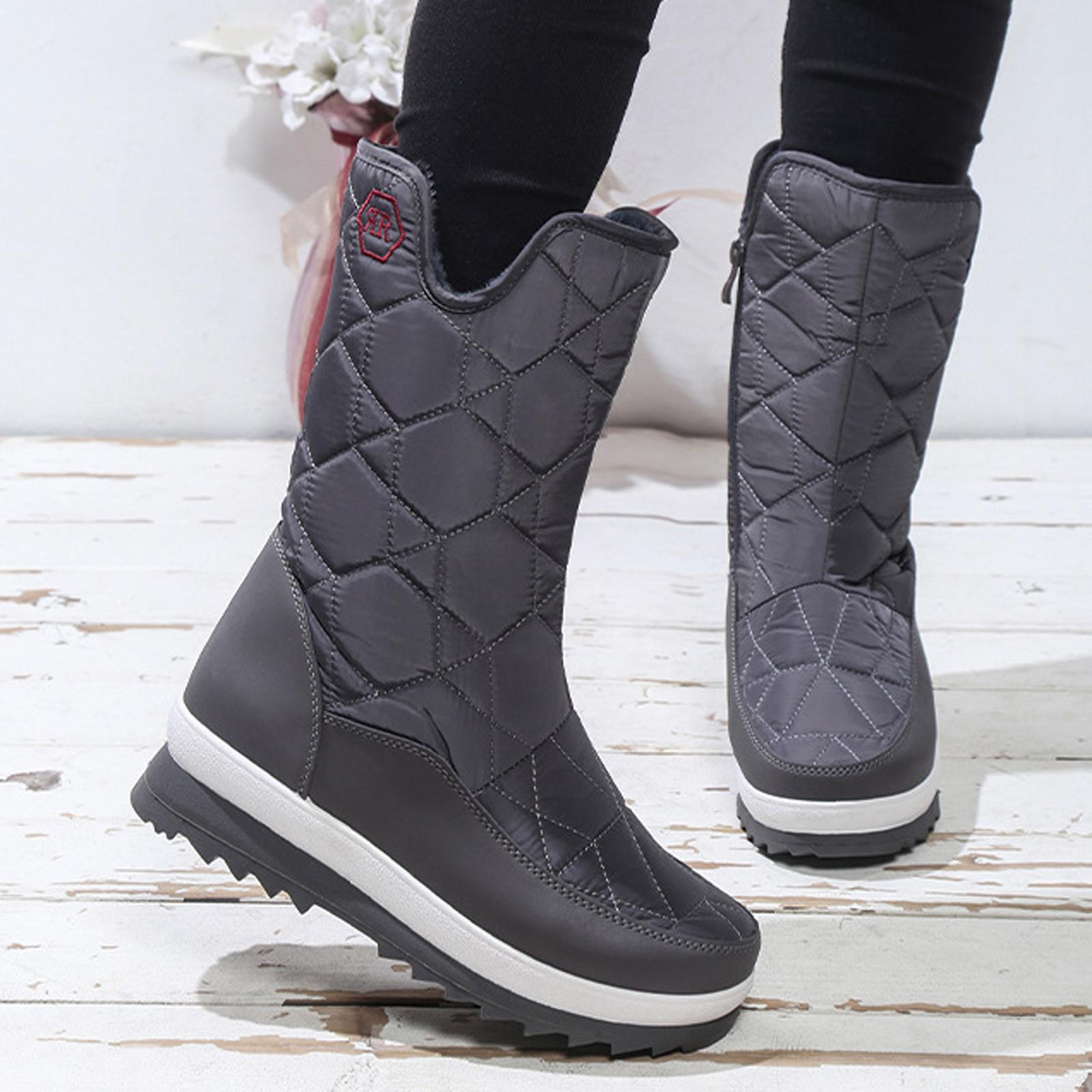 

Women Boots Fashion And Winter Women Boots Thick Bottom Non Long Tube Zipper Warm And Zapatos Mujer 38