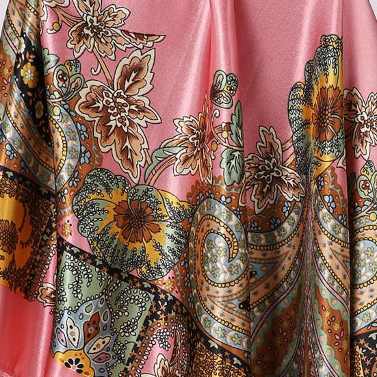 Yousheng Kerchief Cashew Pattern Faux Silk Scarf Soft Smooth Bright Color Kerchief Simulated Silk Texture Kerchief