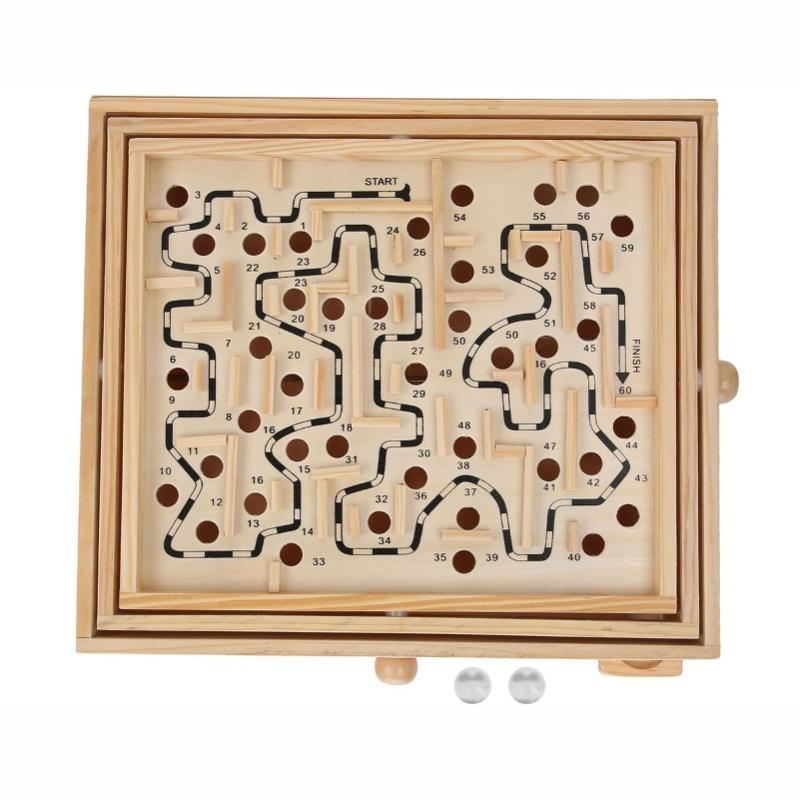Wooden Ball Game Maze Educational Enhances CoordinationLabyrinth Puzzle Toy For Adults Kids