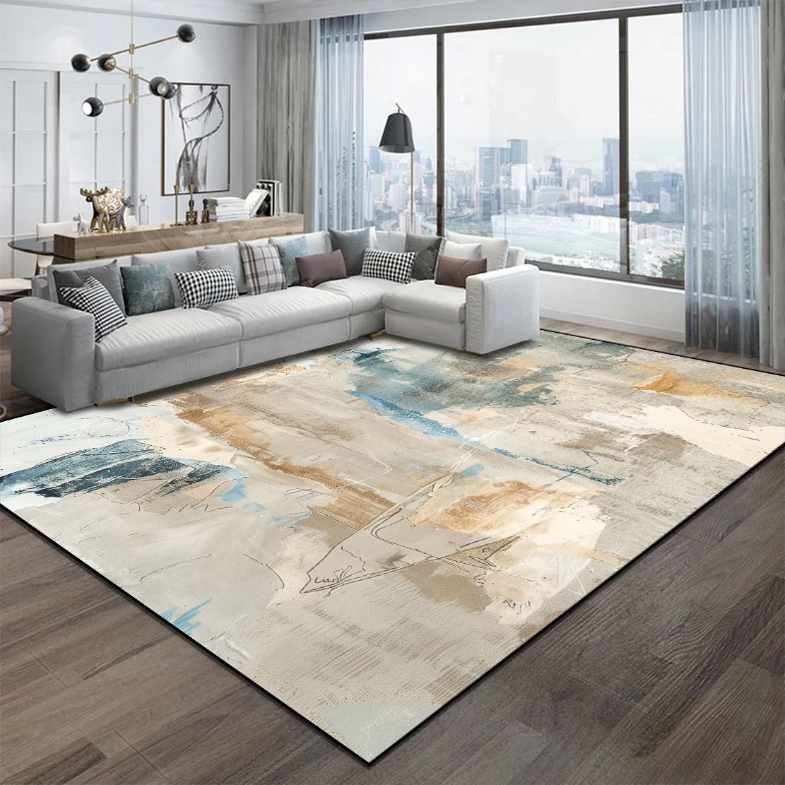 

Nordic Abstract Style Carpets Living Room Decoration Easy Clean Large Area Rugs Bedroom Decor Non-slip Floor Mat 60*90cm