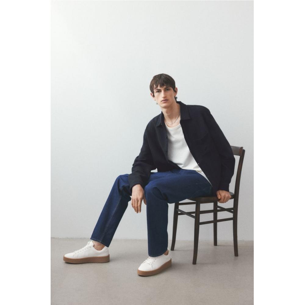 H M Textured sHirt Regular Fit Black