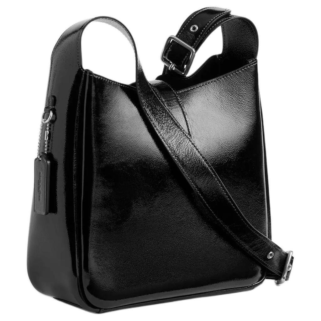 Coach Hadley 24 Wrinkled Patent Leather Convertible Crossbody Bag Women Bags Black CCF02-SVBK