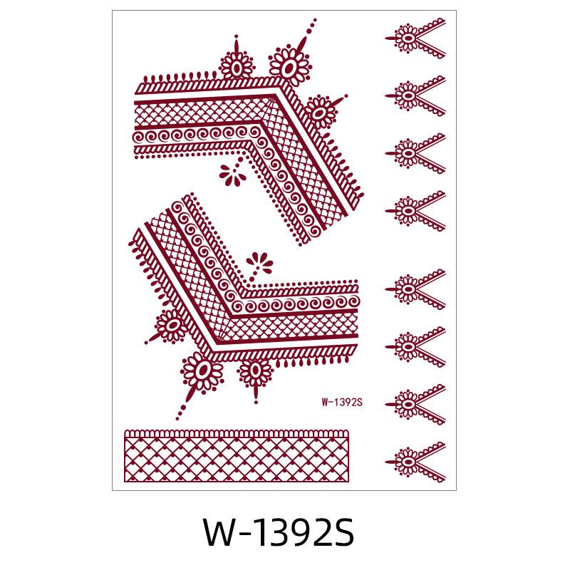 Zhengxiang 2025 Waterproof Brown Floral Lace Henna Tattoo Sticker