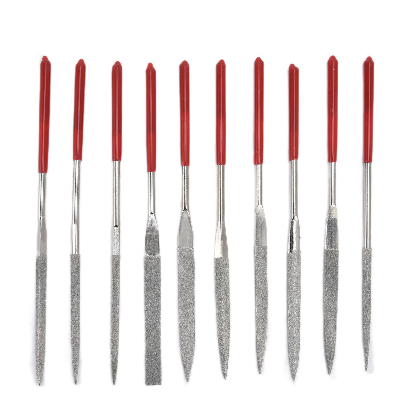 

10Pcs Needle File Set Hardened Sturdy Durable Comfortable Handle Convenient Jewelry Files5x180mm