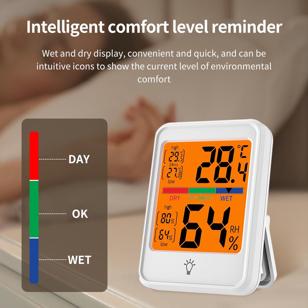 Portable Indoor Electronic Digital Temperature and Humidity Meter Magnetic Thermometer Hygrometer Precise for Home Office