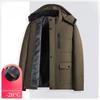 Palton Gros din Bumbac pentru Bărbați, Căptușit cu Fleece, Jachetă cu Glugă, Versatil, Casual -20°, Palton Călduros Căptușit cu Bumbac pentru Bărbați de Vârstă Mijlocie