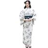 Adult Yukata Set Yukata and Choose Your Own Style Option with Gray Lily (Separate Obi) - (Size M, 3 Off-white Pattern)