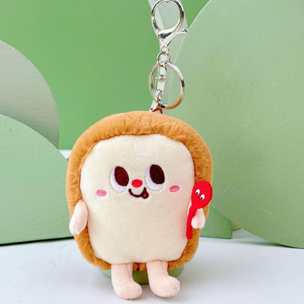 Cartoon Plush Pendant: Hamburger, Hot Dog, Chicken Leg & Cute Fries - Small Doll for Claw Machine or Schoolbag Decoration
