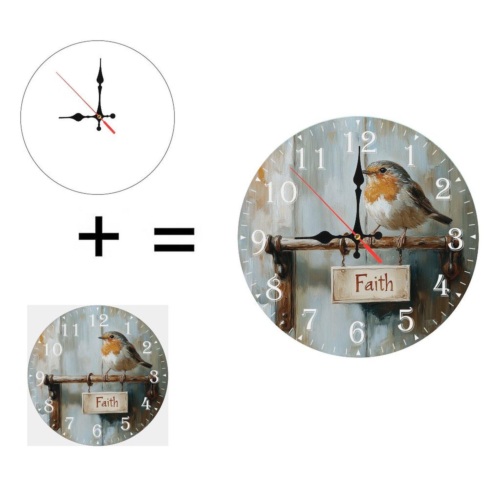 25x25cm Wood Wall Clock Featuring a Secret Compartment (White,10 inch(25.40cm)) белый