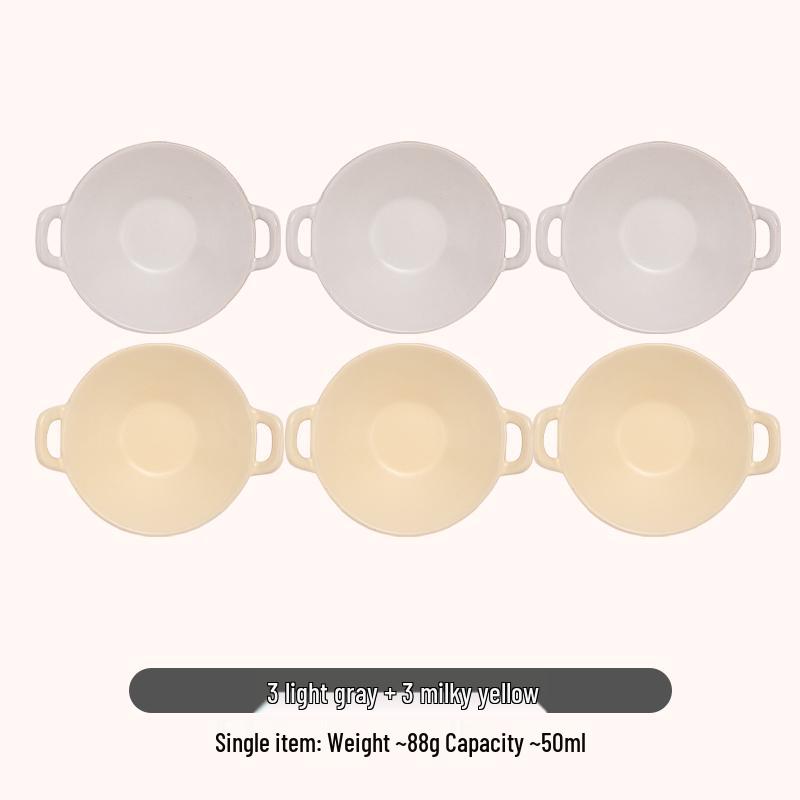 Double-Eared Ceramic Dipping Dish for Sauces and Snacks