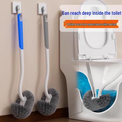 Cepillo de Inodoro Suave de 360° con Mango Largo y Montaje en Pared para Limpieza del Baño