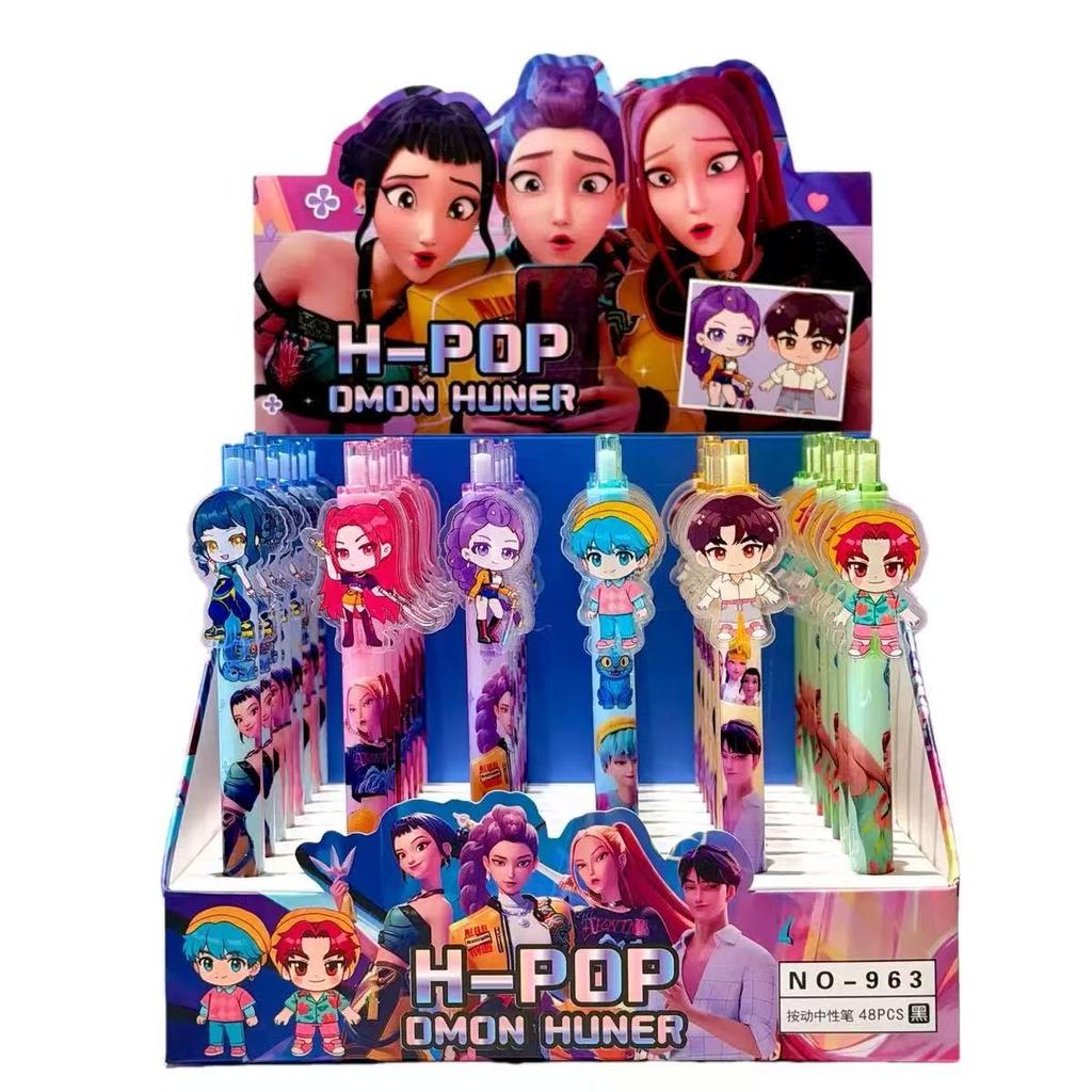 Kpop Dämonenjäger Niedliche Schwarze Gelstifte Kawaii Schreibwaren Cartoon Anime Derivat-Peripherieartikel Schulbürobedarf Geschenke 0,5 mm Kinderfreundlich