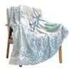 Blaue Meereskorallen Muscheln Seesterne Überwürfe Decken für Sofa Bett Winter Weicher Plüsch Warm Sofa Überwurf Feiertagsgeschenke