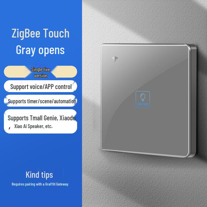 Zhengshang C4 ZigBee Graffiti Smart Switch, EU Standard, Voice-Activated, Compatible with Alexa & Google.