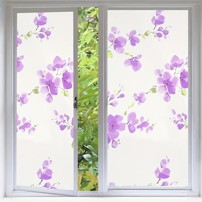 1 Rolle Selbstklebende Undurchsichtige Fensterfolie mit Lila Pflaumenmuster - Perfekt für Tür- und Wanddekoration, Heben Sie Ihre Innendekorationskunst hervor