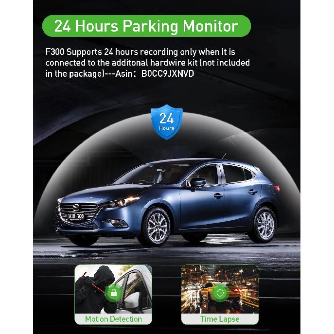 3 Channel Dash Cam Video Recorder Three Lens Car Camera with Rear View DVR 24H Parking Monitor Black Box Car Accessories