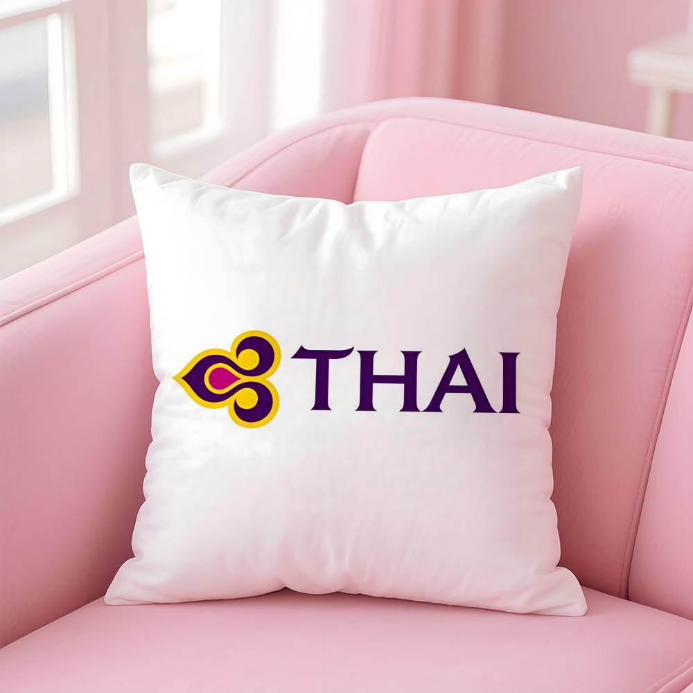 Thai Airways International Pillow Case Comfort Sofa Bed Silky Elegant Invisible Zipper Custom Decorative Cushion Cover