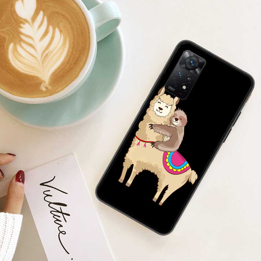 Cute Cartoon Llama Phone Case For Redmi Note 13 Pro 5G Plus 12 12C 10 10A 10C 9 9A 9C 9T 8 8A K60 K70 Pro Xiaomi Cover 7 7A 6 6A