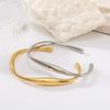 Stainless Steel Cuff Bangle For Women Gold Color Geometric Open Bracelets