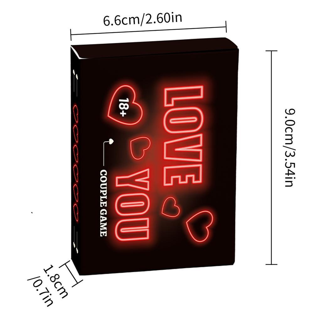 50 Love You Neon Couple Cards English Version Game Interactive Cards