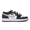 Jordan Air Jordan 1 Abrasion Resistant Slip Resistant Low top Vintage Basketball Shoes Men's Black White Gray 553558-131(Team85-S-BOX-A)