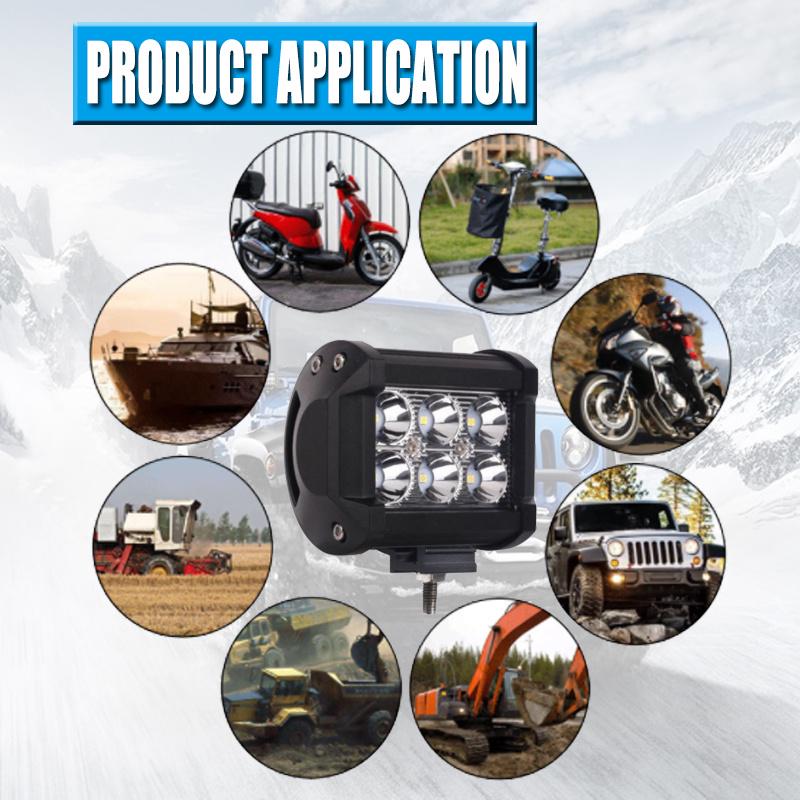 Cheap 18W LED Work Light Bar Flood Driving Head Lamp Offroad SUV Boat