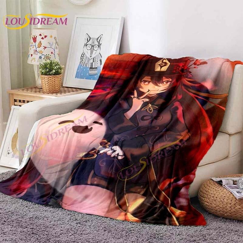 Genshin-Manta de Anime Acg de impacto, manta de juego de aventura Lumine Xiao, manta de franela, mantas Vintage, regalos para seguidores, decoración del hogar