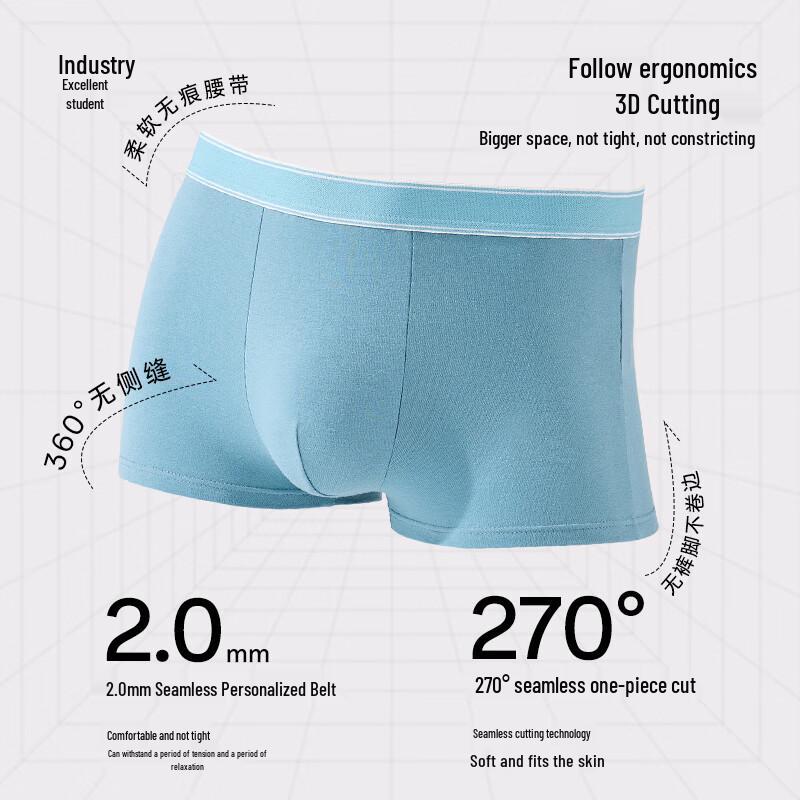 LangSha Men's Pure Cotton Antibacterial Boxer Briefs