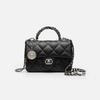 Small Square Crossbody Bag Women PU Leather Chain Strap Handbag With Rhombus Quilted Design