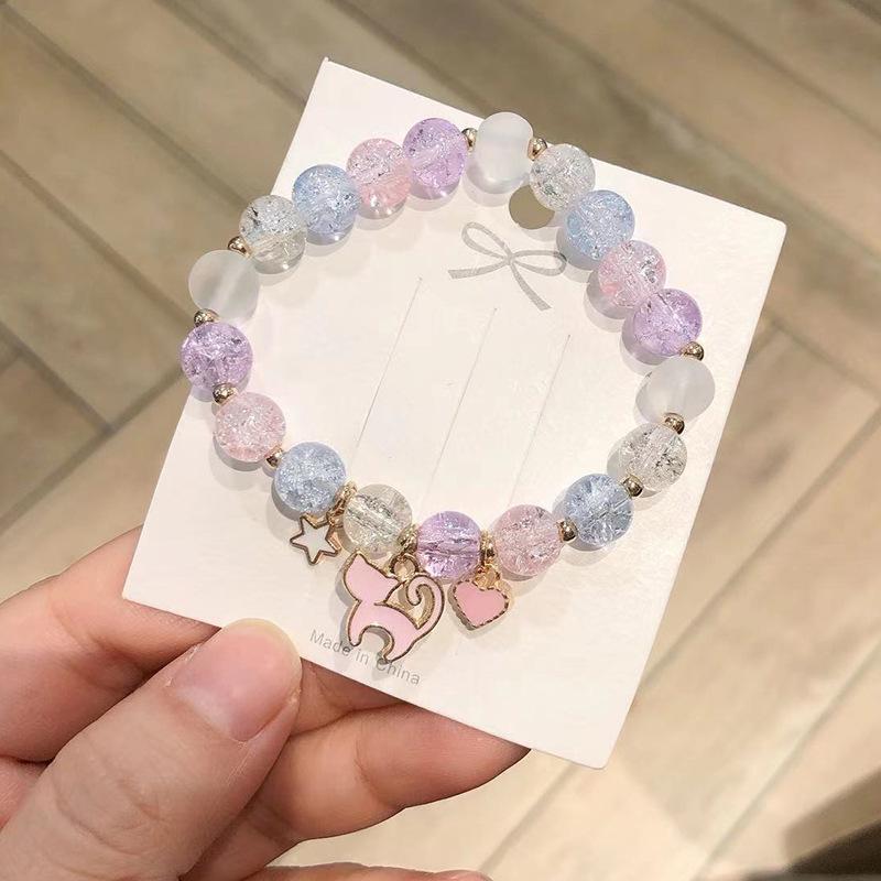 Crystal Bracelet Alloy Colored Beaded Bracelet Student Friendship Fashion Bracelet Bead Glass Hot Selling New Cartoon